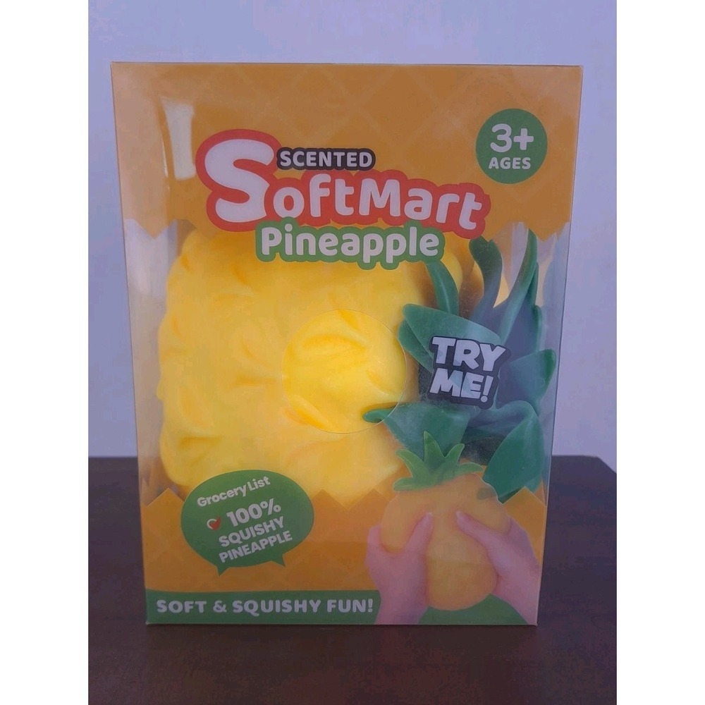 SoftMart Scented Pineapple Soft & Squishy Squeeze Toy, Yellow, 6+